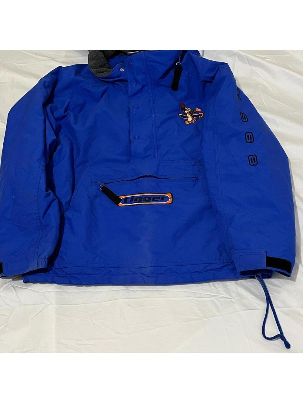 Vintage Disney Catalog Tigger Winnie the Pooh Blue Hooded Jacket Mens Size Large